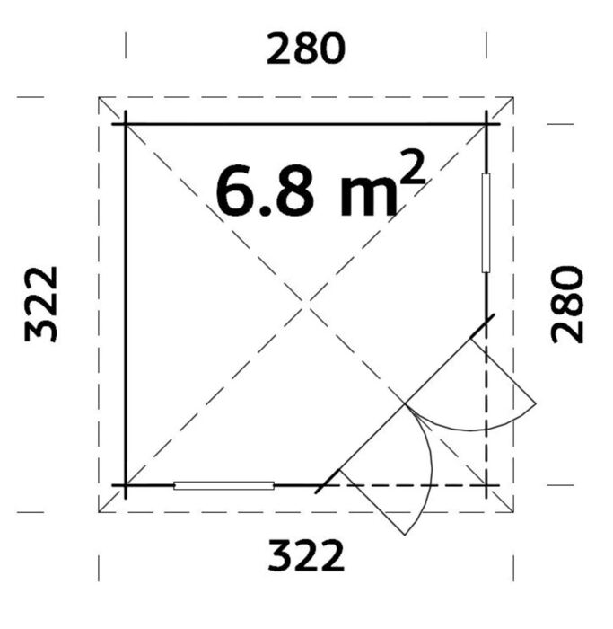 Palmako pavillon Frida 6,8 m² 300 x 300 cm